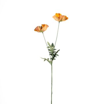 Plastik Zweig Mohnblume GUNDULA, Eco Collection, orange-gelb, 70cm, Ø7-8cm