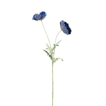 Plastik Zweig Mohnblume GUNDULA, Eco Collection, royalblau, 70cm, Ø7-8cm