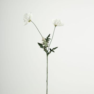 Plastik Zweig Mohnblume GUNDULA, Eco Collection, weiß-lila, 70cm, Ø7-8cm