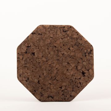 Achteckiger Press Korkuntersetzer MANARA, dunkel, 1,8cm, Ø25cm