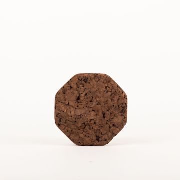 Achteckiger Press Korkuntersetzer MANARA, dunkel, 1,8cm, Ø14cm
