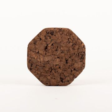 Achteckiger Press Korkuntersetzer MANARA, dunkel, 1,8cm, Ø21cm