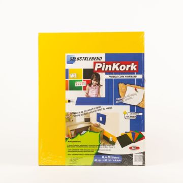 Kork Pinnwand BASMA, selbstklebend, 2 Platten, gelb, 50x40x0,4cm