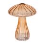 Vase aus Glas PULCHERIA, Pilz Form, Rillen, amber-klar, 13cm Ø10cm