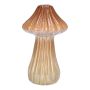 Keramik Blumenvase RATBURGA, Pilz Form, Rillen, braun-beige, 16cm, Ø9cm