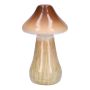 Keramik Blumenvase RATBURGA, Pilz Form, braun-beige, 16cm, Ø9cm