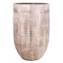 Keramik Vase KAMUNI, längsstreifen, braun, 40cm, Ø22cm