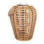 Rattan Laterne ANDRINO mit Kerzenglas, Henkel, beige, 28cm, Ø21cm