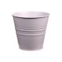 Runder Zinktopf MICOLATO mit Rillen, taupe, 16cm, Ø18,5cm