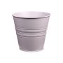 Runder Zinktopf MICOLATO mit Rillen, taupe, 12cm, Ø13,5cm