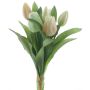 Kunst Tulpenstrauß Mix LONA, gelb-creme-grün, 30cm, Ø20cm