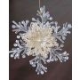 Acryl Anhänger Schneeflocke BALADI, Glitzer, transparent-gold, Ø15cm