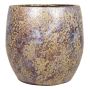 Vintage Pflanztopf MAGO aus Keramik, Wischoptik, gold, 17cm, Ø19cm