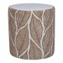 Sitzpouf GRY, Blattmuster, rosa, 45cm, Ø40cm