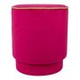 Samt Hocker NANNA, goldene Bordüre, pink, 45cm, Ø38cm