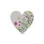 Frühlingsdeko Herz BINKIE mit Blumenmotiv, weiß-bunt, 13,5x2x13,5cm