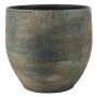 Keramik Blumentopf AETIOS, Farbverlauf, blau-gold, 24cm, Ø24cm