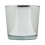 Glasübertopf ALENA SHINY, silber glänzend, 11cm, Ø11,5cm