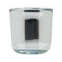 Teelichthalter NICK aus Glas, glänzend-silber, 7,5cm, Ø7,5cm