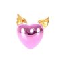 Deko Herz DIZZY mit Flügeln, aus Keramik, pink-gold, 11x9x4cm
