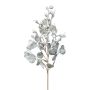 Deko Zweig Eukalyptus GRIFLO mit Früchten, gefroren, weiß-grau, 55cm