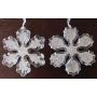 Acryl Hänger Schneeflocke YLVALIE, 2 Stück, Glitzer, transparent-silber, Ø10cm