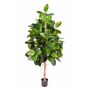 Künstlicher Gummibaum DEVI, Naturstamm, grün, 140cm