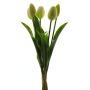 Textil Tulpe LIBIA, weiß-grün, 35cm
