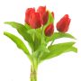 Textil Tulpenstrauß LONA, rot-schwarz, 30cm