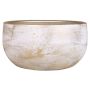 Keramik Blumenschale AETIOS, Farbverlauf, weiß-gold, 13cm, Ø28cm