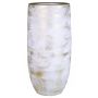 Keramik Blumenvase AETIOS, Farbverlauf, weiß-gold, 45cm, Ø20cm