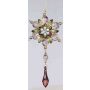 Acryl Hänger Blume GARAH, Tropfen, grün-gold, 16cm, Ø8cm