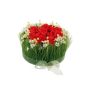 Kunstblumengesteck Rosen, Gras HAULANI, rot-weiß, 12cm, Ø20cm