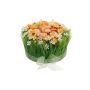 Kunstblumengesteck Margeriten, Gras HAULANI, orange-weiß, 12cm, Ø20cm