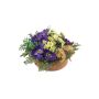 Kunst Blumengesteck Anemone, Astilbe IGNATIO auf Platte, lila-gelb, 17cm, Ø28cm