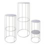 Metall Blumentisch VAHDINA, 3 Stück, grau, 21x45cm, 24x57cm, 28x70cm