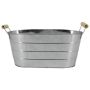Ovaler Zink Pflanzkasten JULISA mit Henkel, silber, 26x12,5x11,5cm
