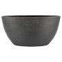 Ovaler Pflanzentopf Keramik DEIRA mit Maserung, schwarz-matt, 49x20x25cm
