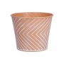 Übertopf CENDRINE Zink, Linienmuster, orange, 9,3cm, Ø11,5cm