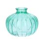 Flasche aus Glas ALFHARD mit Rillen, türkis-klar, 8,5cm, Ø10,5cm