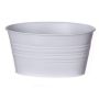 Ovaler Zinktopf MICOLATO mit Rillen, weiß, 19x13,5x10cm