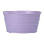 Ovaler Zinktopf MICOLATO mit Rillen, flieder, 19x13,5x10cm