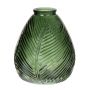 Flaschenvase NELLOMIO mit Blattstruktur, Glas, grün-klar, 16cm, Ø14cm