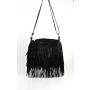 Fransentasche / Schultertasche NAVAJA aus echtem Leder, dunkelblau, 32,5x28,5x4cm