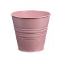 Runder Zinktopf MICOLATO mit Rillen, rosa, 12cm, Ø13,5cm