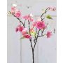Kunst Kirschblütenzweig SOEY mit Blüten, rosa-pink, 45cm, Ø2-4,5cm