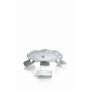 Metall Kerzenständer RAQUEL mit Dorn, für Kerzen Ø5-6cm, weiß-silber, Ø10cm