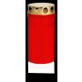 Grablicht CARMELIA mit Deckel, rot-weiß, 12cm, Ø6,1cm, 50h