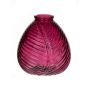 Flaschenvase NELLOMIO mit Blattstruktur, Glas, pink-klar, 13cm, Ø12cm