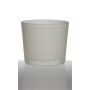 Maxi Teelichtglas ALENA FROST, weiß matt, 9cm, Ø10cm
